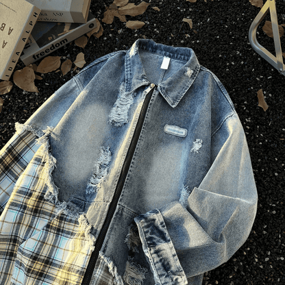 Distressed Patchwork Jacket