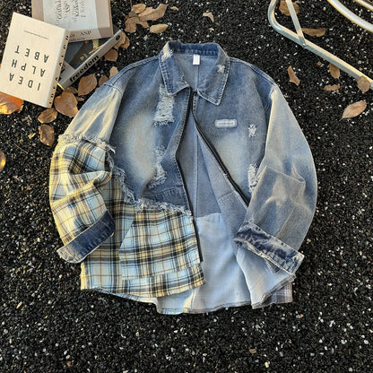 Distressed Patchwork Jacket