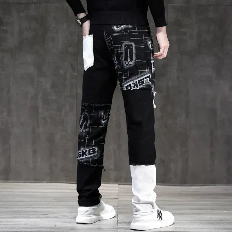 Patchwork Denim Jeans