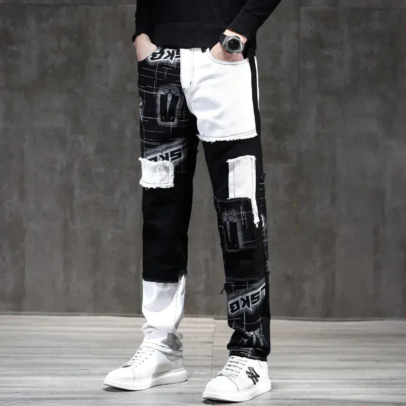 Patchwork Denim Jeans